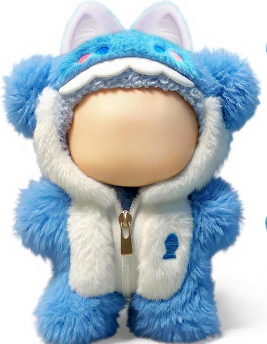 Plush Shark Outfit and Clothes Accessories, Hooded One-Piece Suit with Zipper